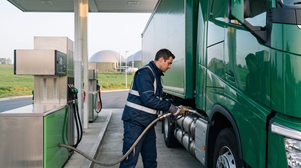 Label VertVolt ADEME : Tout Savoir sur l'Électricité Verte 2 BioGNV et transport lourd : la révolution du biométhane en station-service