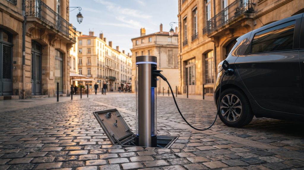 Bornes de recharge de 1ère génération : faut-il les moderniser ou les remplacer ? 1 Bornes de recharge escamotables : la solution invisible pour les centres-villes historiques
